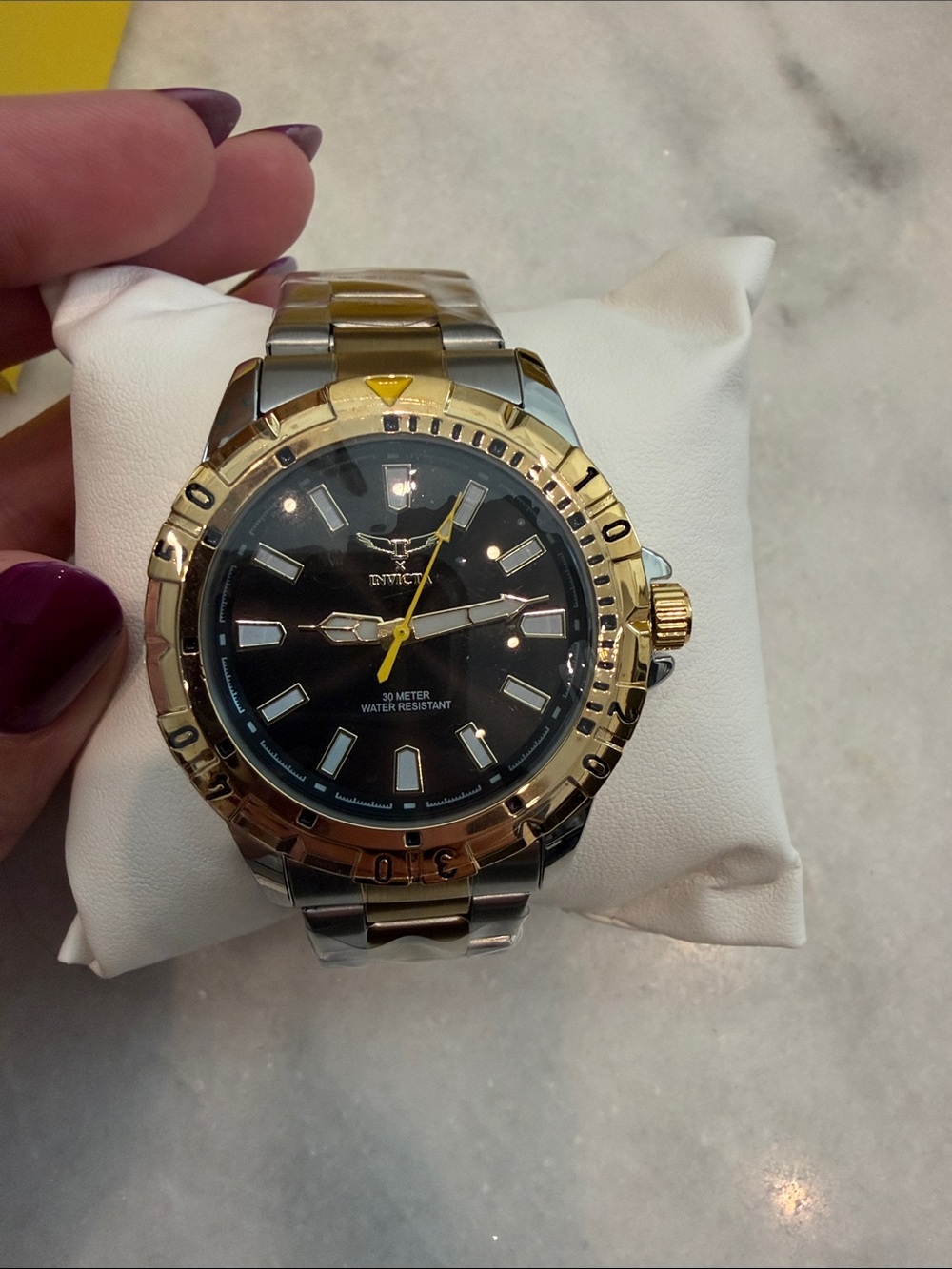 Invicta Gold & Silver Men's Watch with Black Dial